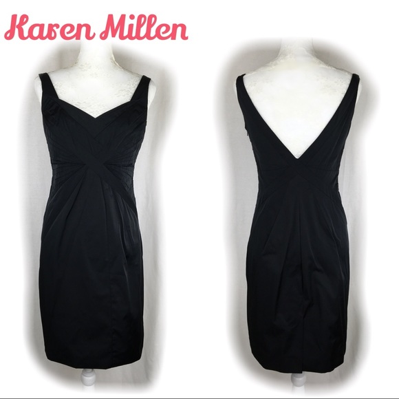 karen millen black satin dress